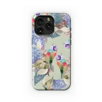Hand painted watercolor bird lilac Phone Case iPhone Samsung Cover Pixel 2663 - Image 1