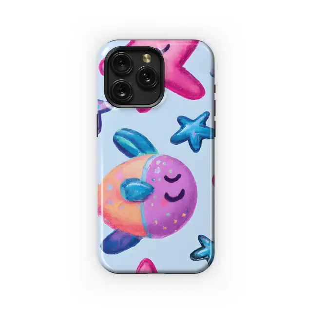 Happy Fish Starfish Pastel Phone Case iPhone Samsung Cover Pixel 3384
