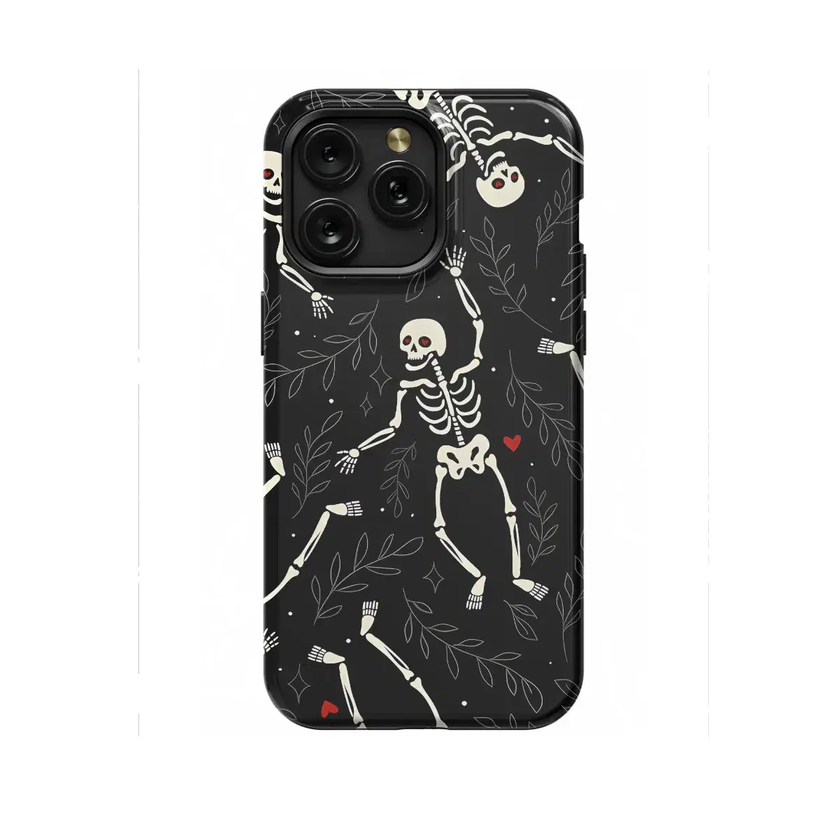 Happy Skeletons Dancing Red heart Phone Case iPhone Samsung Cover Pixel 1284 - Image 1
