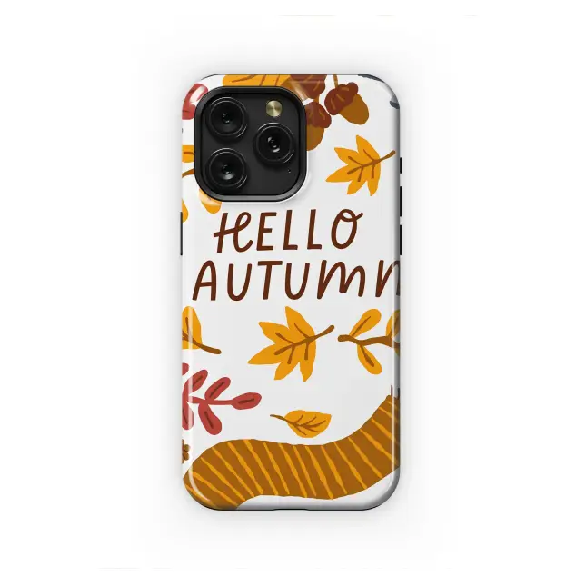 Hello Autumn Cozy Fall Pattern Art Phone Case iPhone Samsung Cover Pixel 7284