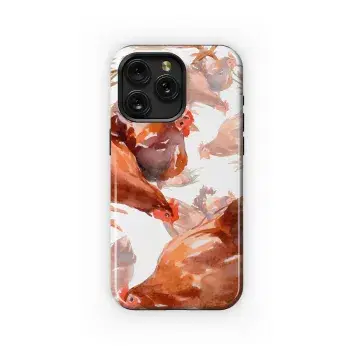 Hen Watercolor Phone Case iPhone Samsung Cover Pixel 3235 - Image 1