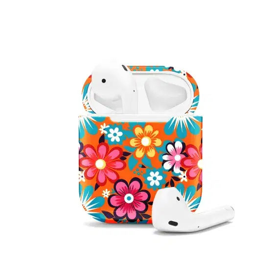 Hippie Flowers Colorful Groovy AirPods Case AirPods Pro AirPods Pro 2 AirPods 3 AirPods 2 Glossy 1535 - Image 1