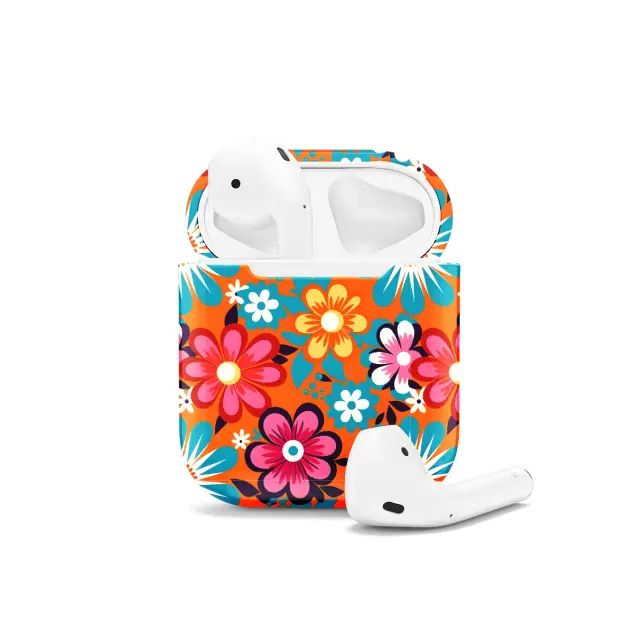 Hippie Flowers Colorful Groovy AirPods Case AirPods Pro AirPods Pro 2 AirPods 3 AirPods 2 Glossy 1535