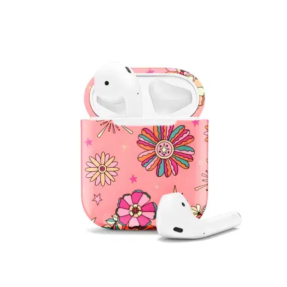 Hippie Groovy Flower AirPods Case AirPods Pro AirPods Pro 2 AirPods 3 AirPods 2 Glossy 1527 - Image 1