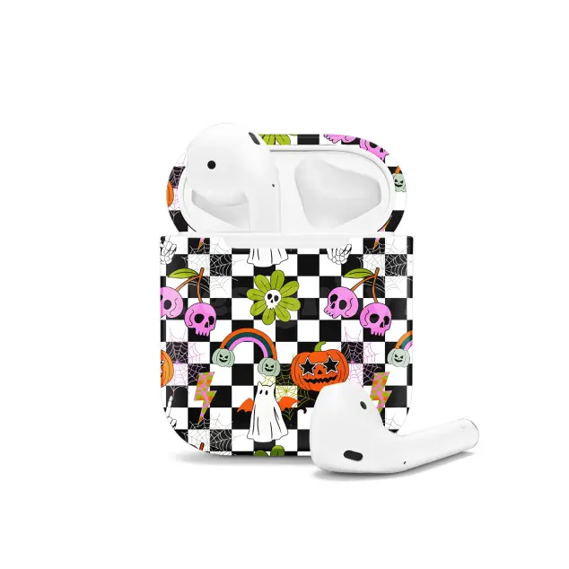 Horror Cat and Pumpkin Rainbow Pattern  AirPods Case AirPods Pro AirPods Pro 2 AirPods 3 AirPods 2 Glossy 1803