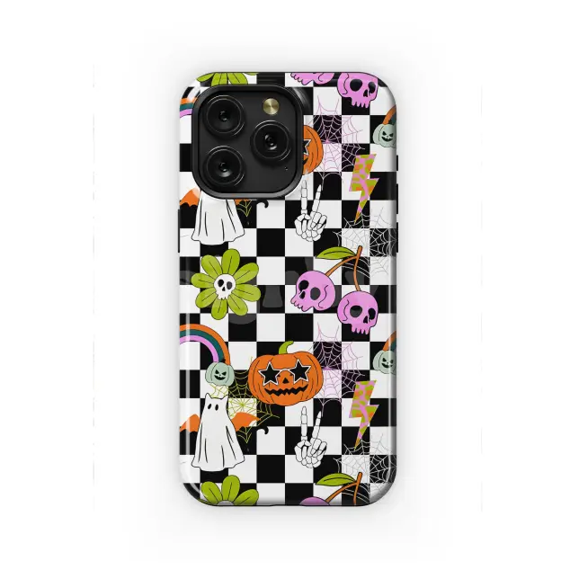 Horror Cat and Pumpkin Rainbow Pattern  Phone Case iPhone Samsung Cover Pixel 1803