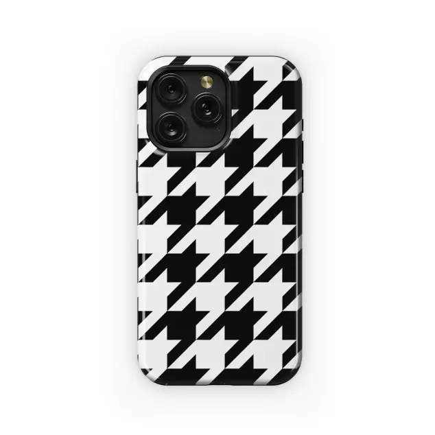 Houndstooth Black White Phone Case iPhone Samsung Cover Pixel 3667