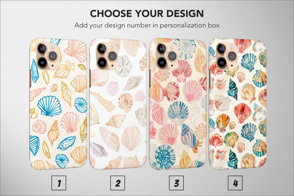 iPad Air 2 Vintage Seashell Aesthetic Nature Draw Colorful Phone Case - Image 1