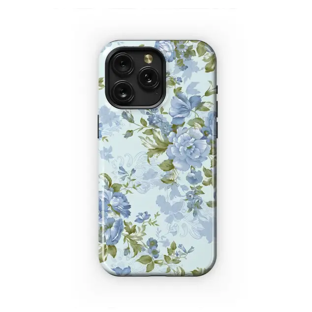 iPad Pro 11 Vintage Blue Victorian Floral Toile Phone Case