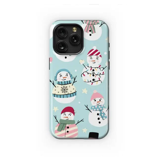 iPhone 11 Whimsical Snowman , Cute Winter Christmas Pattern and Phone Case