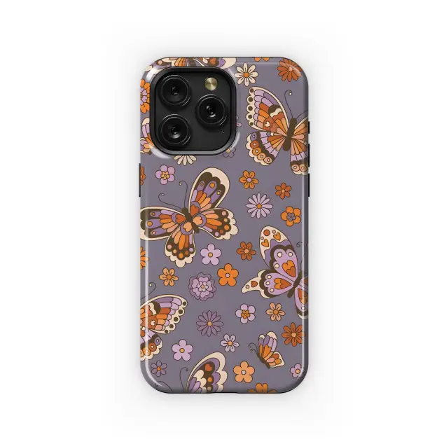 iPhone 12 Pro Max Groovy s Hippie Butterfly Daisy Floral Phone Case
