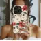 iPhone 12 Pro Max Vintage Crimson & Cream Floral Garden Phone Case - Image 2