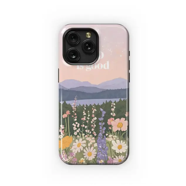 iPhone 12 Pro Faithful Floral Mountain Landscape Phone Case