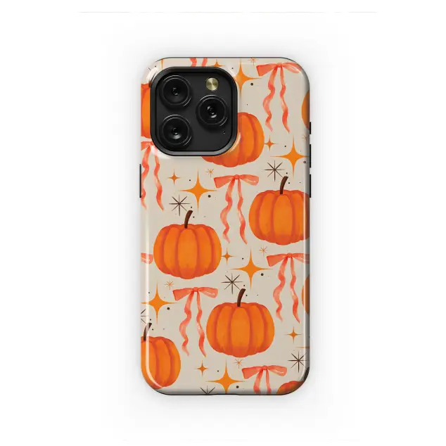 iPhone 13 Pro Max Cute Pumpkin Bow Sparkle Autumn Pattern Mini S S Phone Case