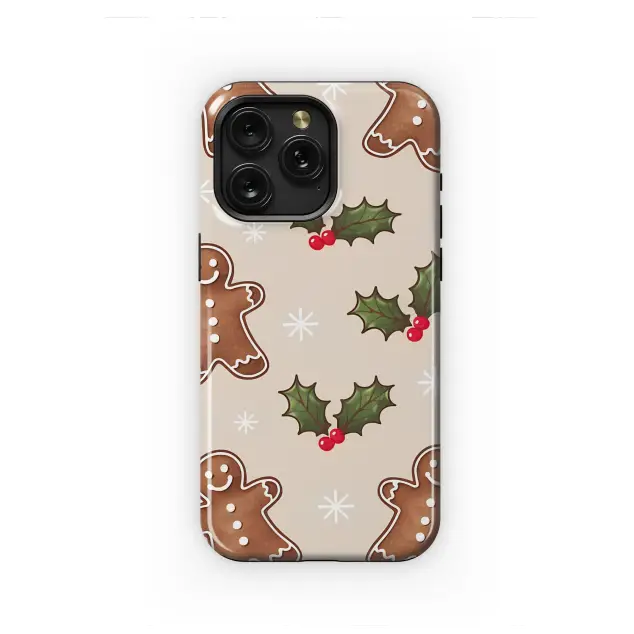 iPhone 13 Pro Max Gingerbread Man Holly Christmas Pattern Mini S S Phone Case