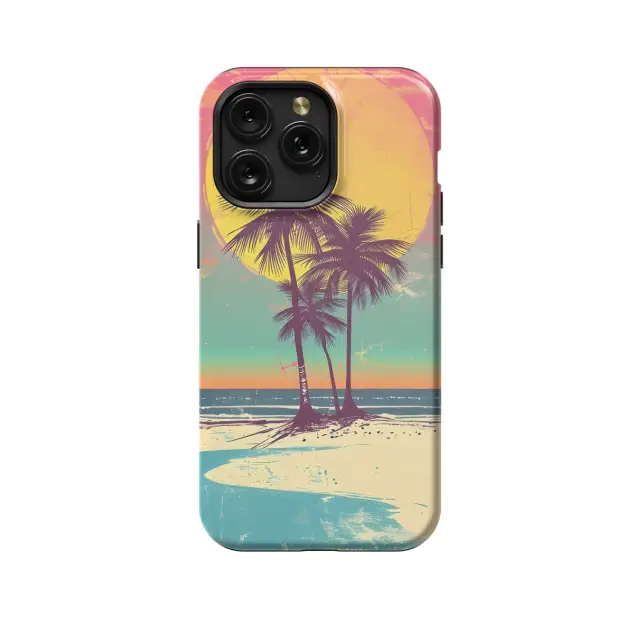 iPhone 13 Coastal Vibes Preppy Palm Beach Illustrated Phone Case