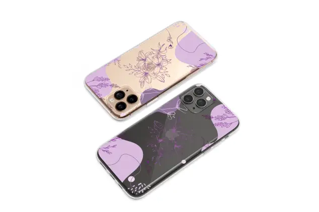 iPhone 13 mini Clear Dreamy Lilac Night Garden Abstract Phone Case