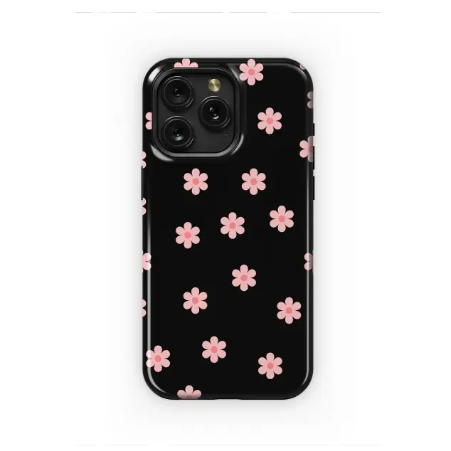 iPhone 14 Pro Midnight Meadow of Pink Blooms Phone Case