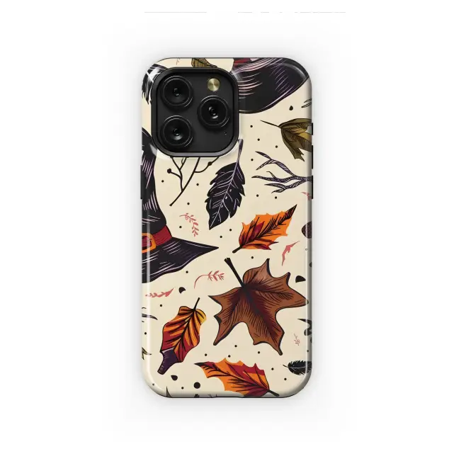 iPhone 15 Plus Spooky Autumn Witch Woodland Art Phone Case