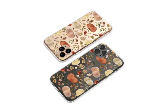 iPhone 15 Pro Max Clear Enchanted Autumn Harvest Floral Art Phone Case