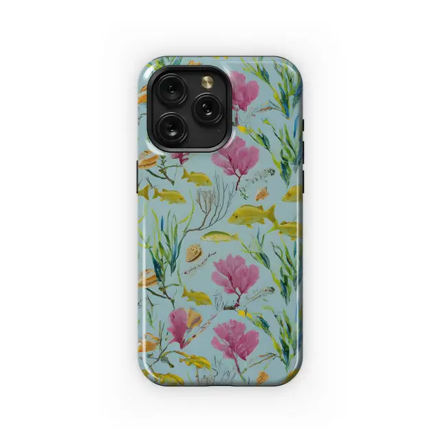 iPhone 15 Pro Sea Fan and Seagrass Pastel Phone Case