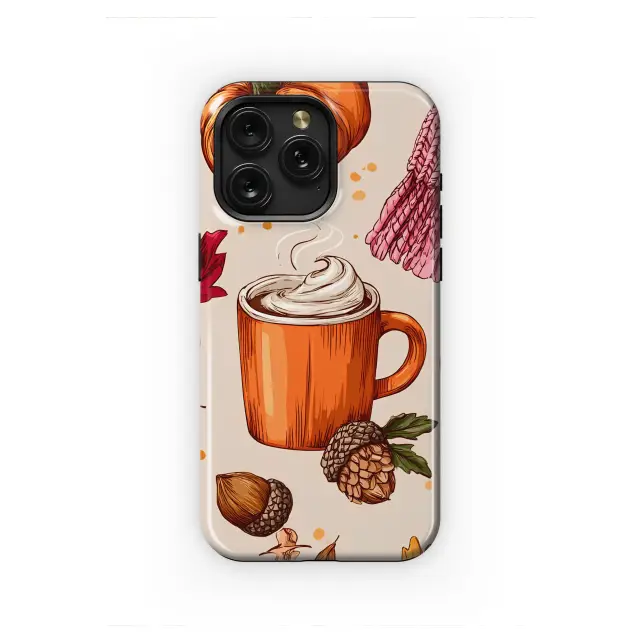 iPhone 16 Plus Cozy Autumn Morning Illustrated Art Phone Case