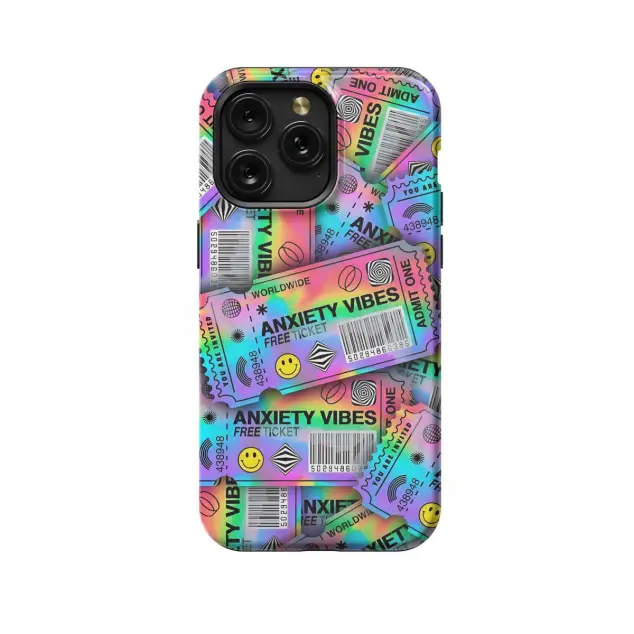 iPhone 16 Pro Max Anxiety Vibe Trippy Ticket Phone Case