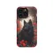 Black Wolf Floral iPhone 16 Pro Max Phone Case - Image 1