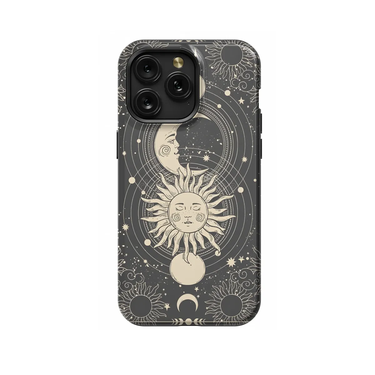 Celestial Boho Mystic Astrology Sun Moon iPhone 16 Pro Max Phone Case - Image 1