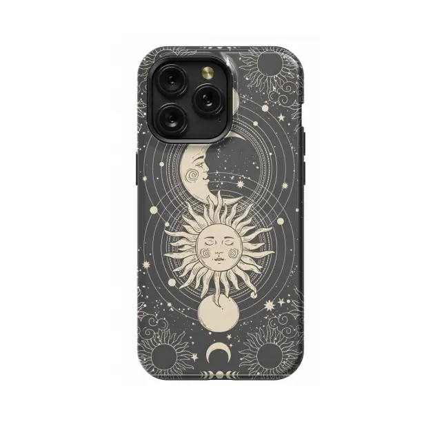 iPhone 16 Pro Max Celestial Boho Mystic Astrology Sun Moon Phone Case