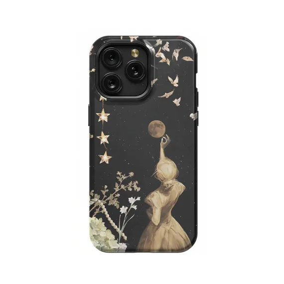 Celestial Woman Moon Stars iPhone 16 Pro Max Phone Case - Image 1