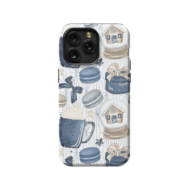 Christmas Macaroon Coffe Snowball iPhone 16 Pro Max Phone Case - Image 1