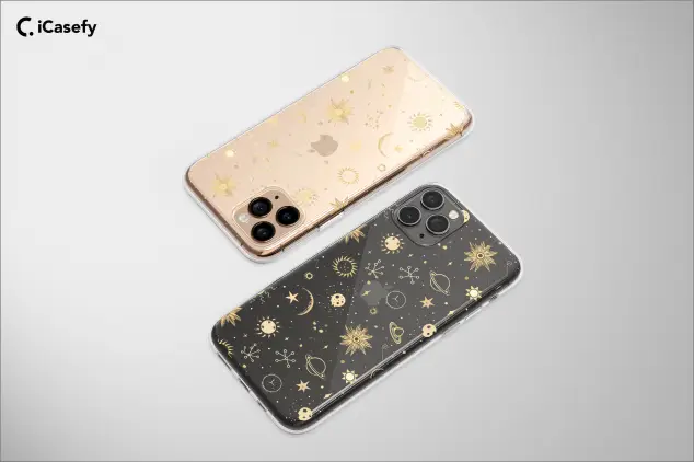 iPhone 16 Pro Max Clear Celestial Space Plants Sun Moon Phone Case