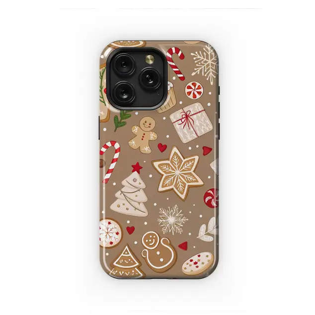 iPhone 16 Pro Max Cozy Christmas Cookie Gingerbread Pattern Mini S S Phone Case
