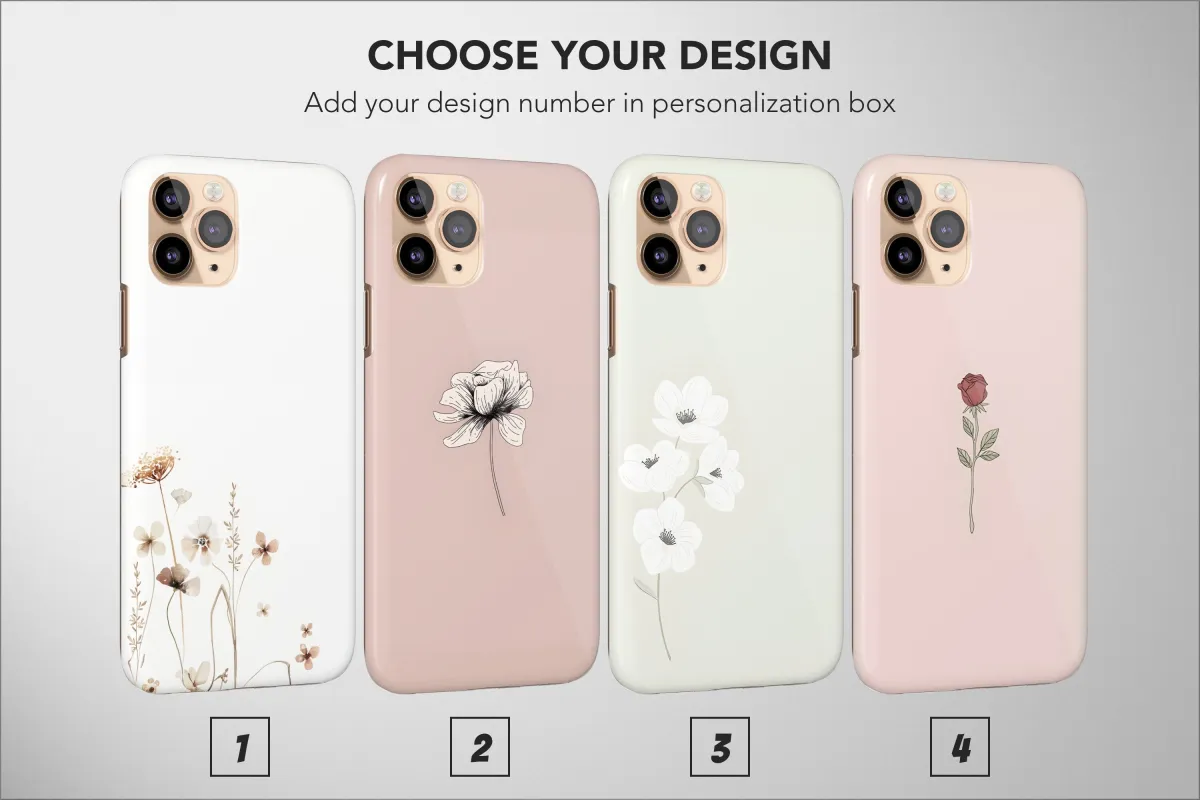 Floral Boho Minimalist Rose Simple Line Art iPhone 16 Pro Max Phone Case - Image 1