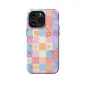 Floral Pastel Checkered iPhone 16 Pro Max Phone Case - Image 1