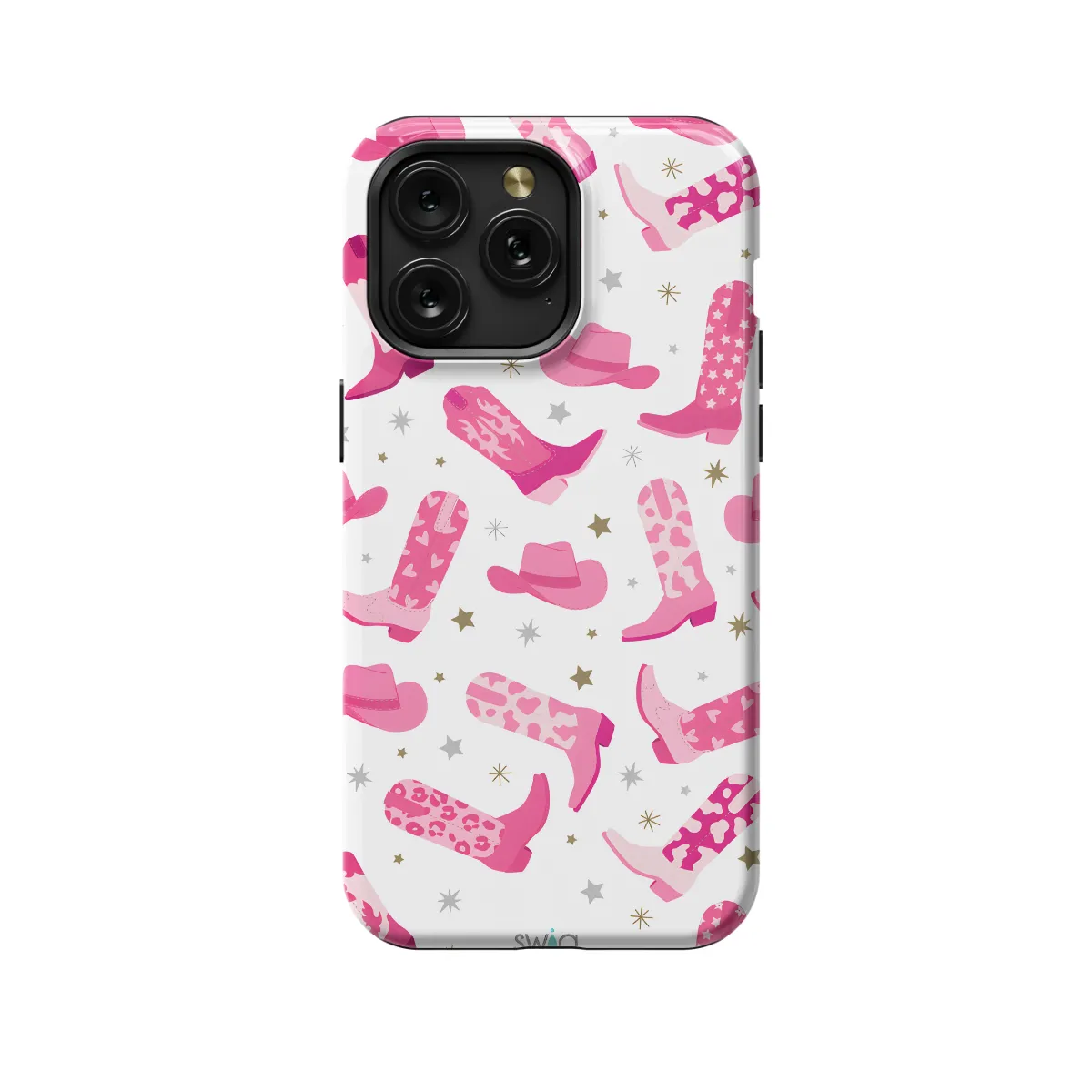 Girls Pink Cowgirl iPhone 16 Pro Max Phone Case - Image 1