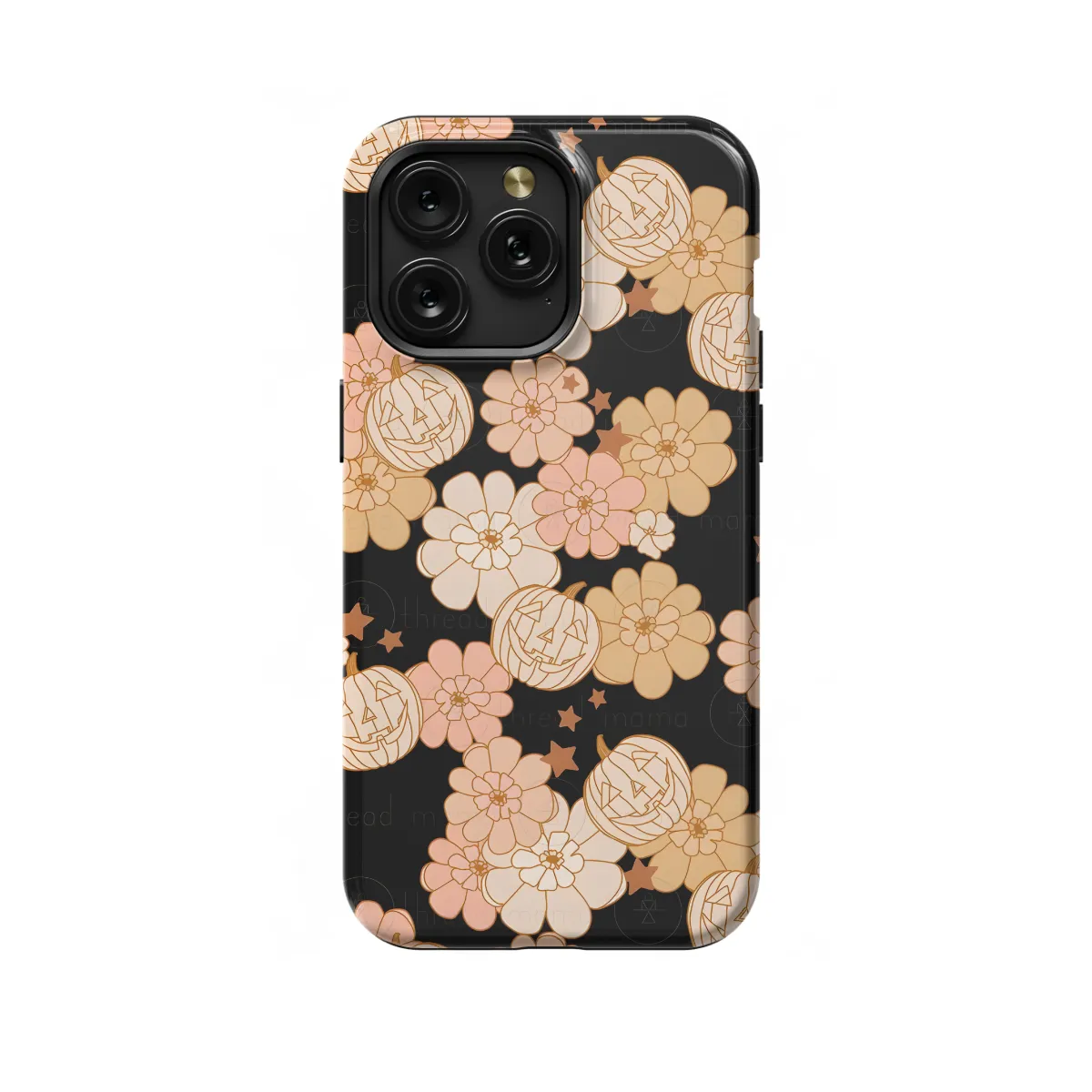 Halloween Flower Daisy Pumpkin iPhone 16 Pro Max Phone Case - Image 1