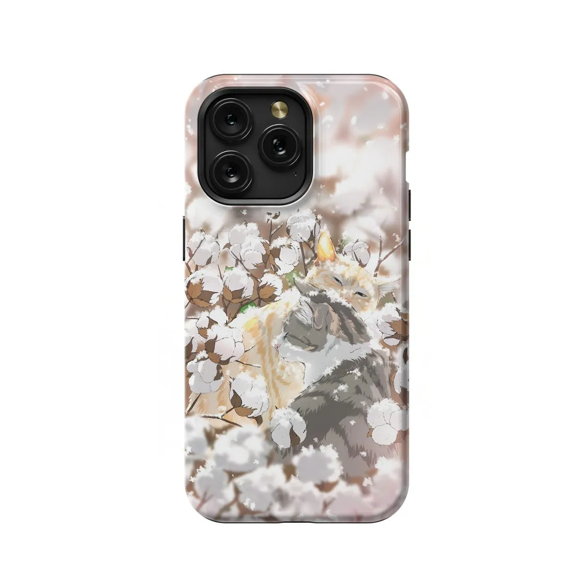 Japanese Cats Cotton iPhone 16 Pro Max Phone Case - Image 1