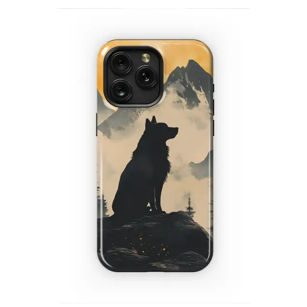 iPhone 16 Pro Max Lone Sentinel of the Amber Moon Phone Case