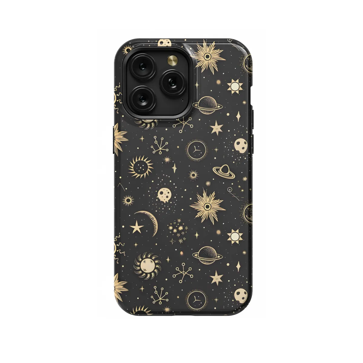 Night Celestial Sky Moon Sun Planets Stars iPhone 16 Pro Max Phone Case - Image 1