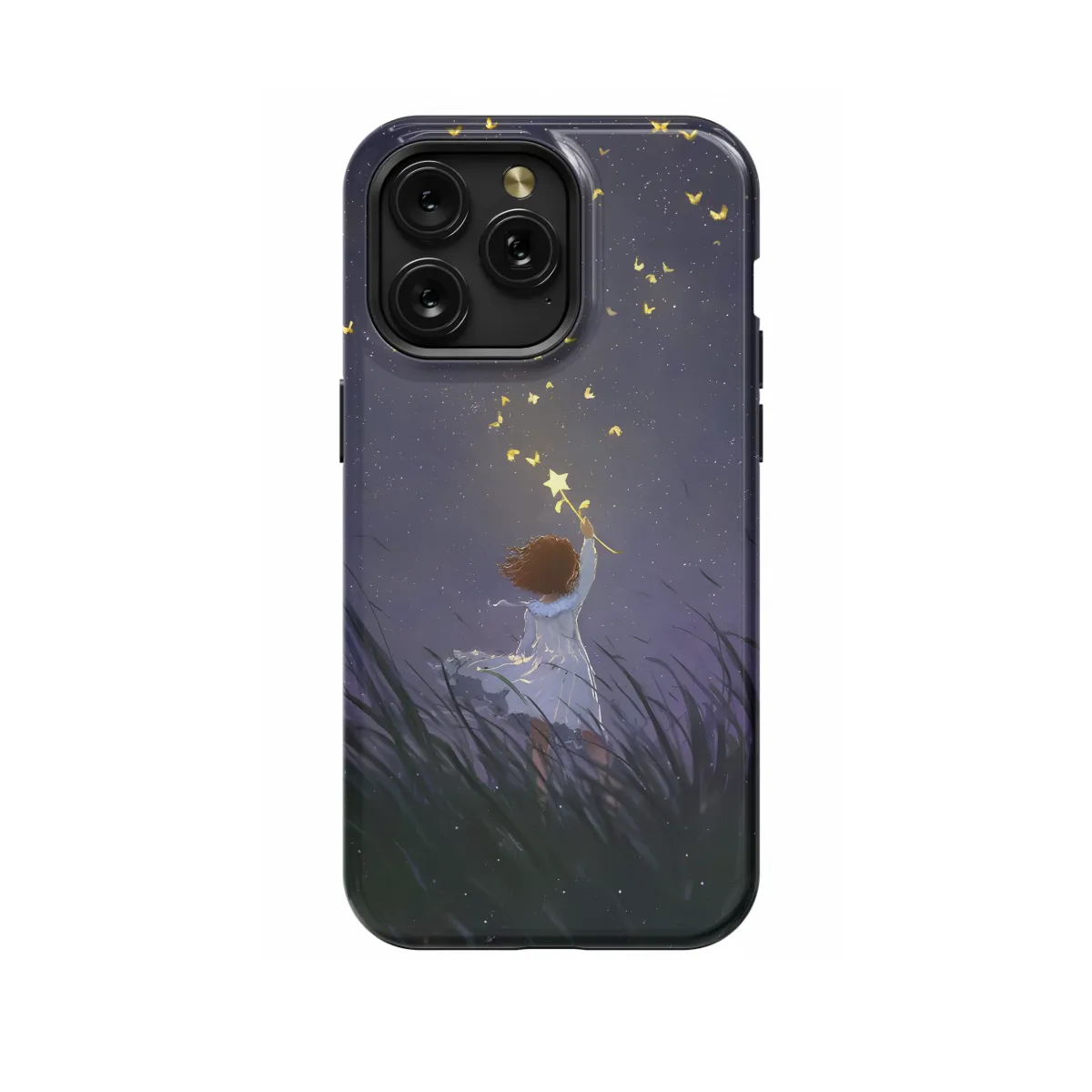 Night Girl with Magic Wand iPhone 16 Pro Max Phone Case - Image 1