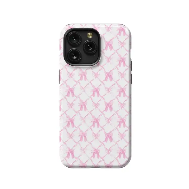 iPhone 16 Pro Max Pink Coquette Bow Phone Case