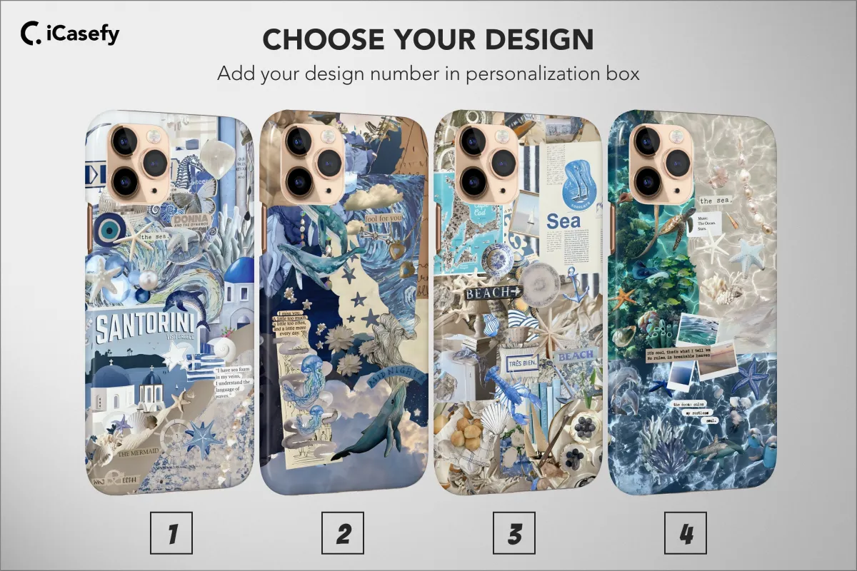 Sea Beach Blue Collage Collective iPhone 16 Pro Max Phone Case - Image 1