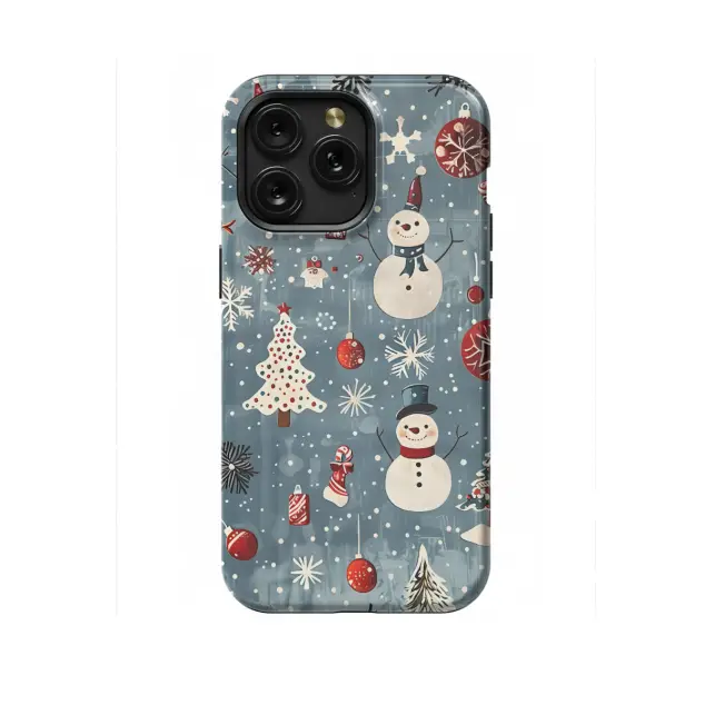 iPhone 16 Pro Max Snowman Cute Winter Snow Christmas Phone Case