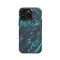 Topographic Wavy Black and Blue iPhone 16 Pro Max Phone Case - Image 1