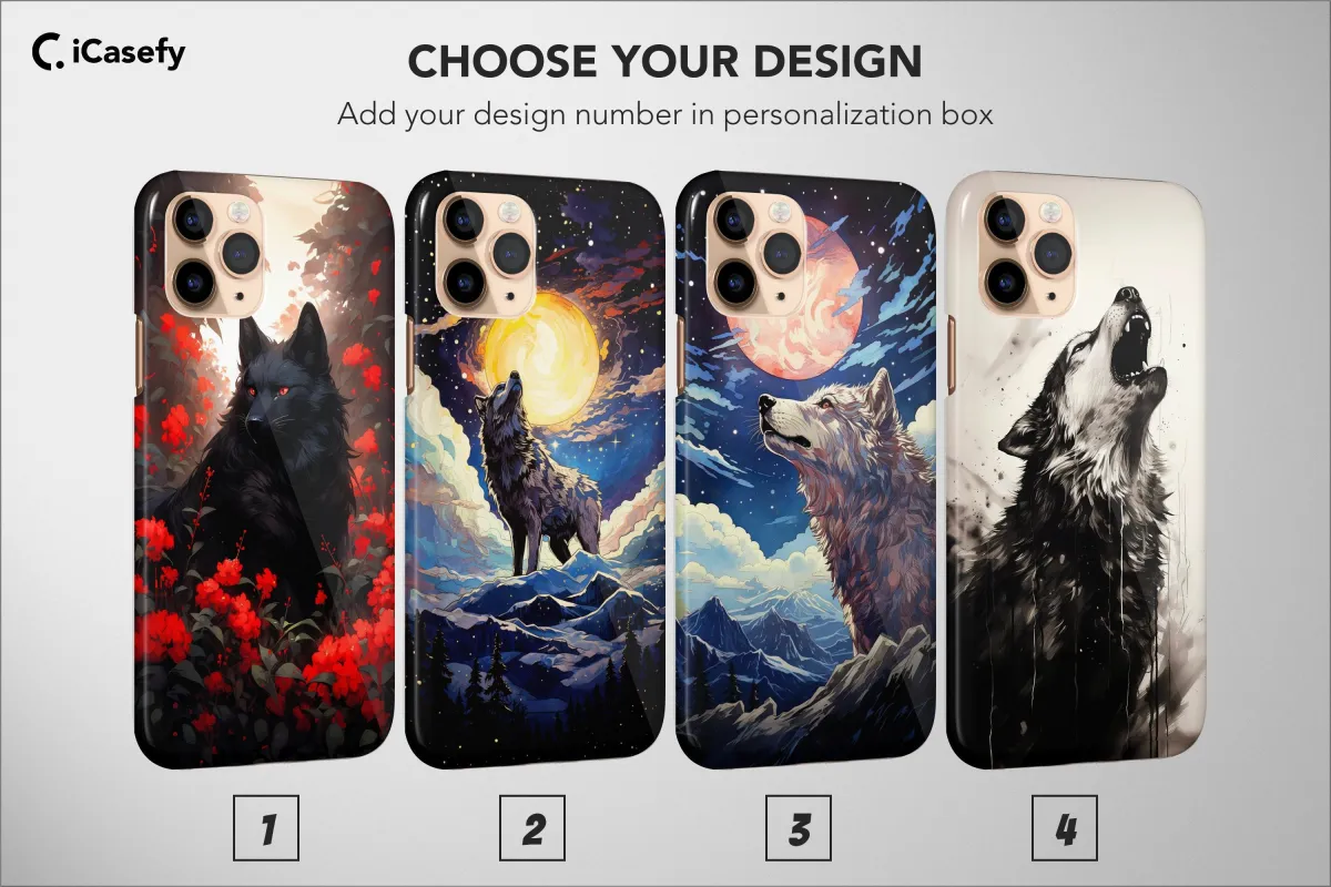 Wolf Floral Sky Mon Animal Watercolor iPhone 16 Pro Max Phone Case - Image 1