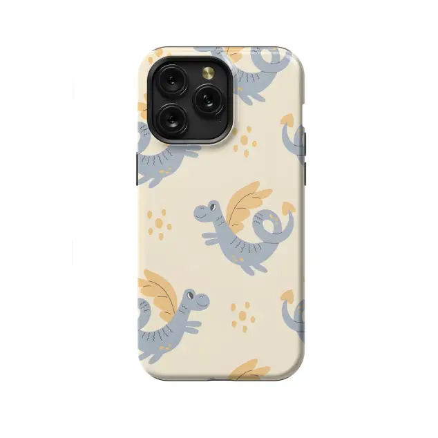 iPhone 16 Pro Cute Childish Seamless Dragon Phone Case