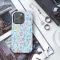 Heart Cross and Flower Seamless Blue iPhone 16 Pro Phone Case - Image 3