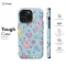 Heart Cross and Flower Seamless Blue iPhone 16 Pro Phone Case - Image 5